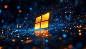 Digital Windows Glowing Logo 4K Desktop Wallpaper Tech Background