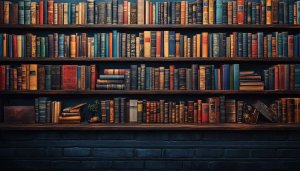 Classic Bookshelf Wallpaper: Vintage Library Mobile Background, Desktop Wallpaper 4K