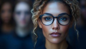 Beautiful Woman with Glasses Portrait HD Mobile Wallpaper Background