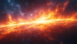 Fiery Cosmic Nebula Mobile Background, Space Galaxy Wallpaper 4K
