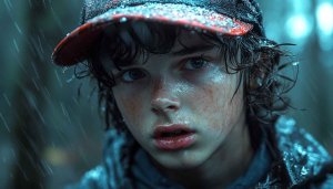 Sad Boy in Rain 4K Desktop Background Aesthetic Wallpaper