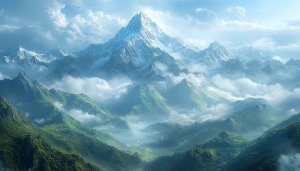 Snowy Mountain Peaks Desktop Background - Free Landscape Wallpaper