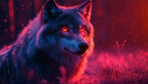 Glowing Red Eyes Wolf Mobile Wallpaper 4K Desktop Background