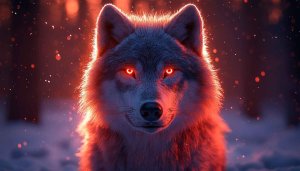 Red Eyed Wolf Wallpaper - Free Mobile Background - Wolf Art