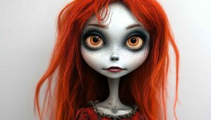 Creepy Doll Big Eye Character Free Mobile Wallpaper Background