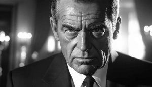 Walter Matthau Black and White Portrait Wallpaper, Suit Desktop Background