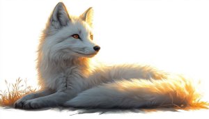 Lying White Fox 4K Desktop Wallpaper - Free Animal Background