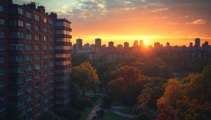 Warm Sunset Cityscape Wallpaper For Desktop, Free Mobile Backgrounds