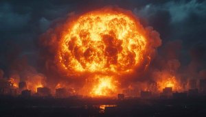 City Nuclear Explosion 4K Desktop Background Free Mobile Wallpaper