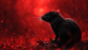 Black Rat Red Rain Aesthetic 4K Mobile Phone Wallpaper