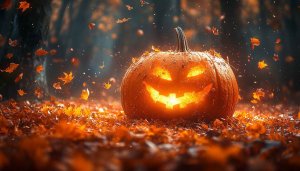 Spooky Glowing Pumpkin Mobile Wallpaper | Halloween Desktop Backgrounds 4K