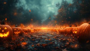 Halloween Pumpkin Jack Lantern 4K Desktop Background Mobile Wallpaper