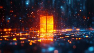 Windows 11 Abstract Tech Wallpaper, Futuristic Desktop Backgrounds 4K