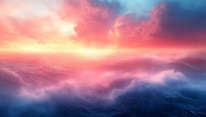 Pink Ocean Waves at Sunset 4K Desktop Mobile Wallpaper