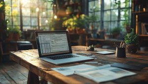 Work From Home Office 4K Desktop Background Aesthetic Wallpaper