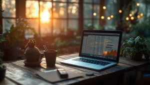 Cozy Home Office Desktop Wallpaper, Natural Light Laptop Background