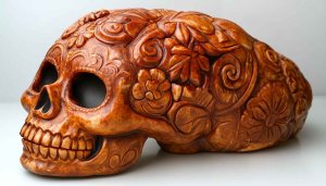 Day of the Dead Skull Floral Art 4K Desktop Wallpaper