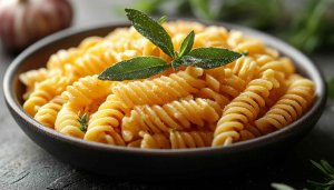 Fusilli Pasta with Sage Herb Garnish Mobile Food Wallpaper