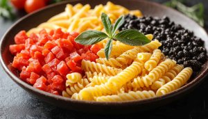 Colorful Pasta Dish 4K Desktop Background Delicious Meal Wallpaper