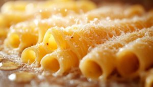 Rigatoni Pasta With Cheese Wallpaper, Italian Food Background, 4k