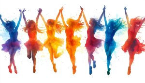 Colorful Watercolor Dancers Art Mobile Background Dancing Silhouette Wallpaper