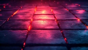 Neon Red Brick Road 4K Desktop Wallpaper Free Mobile Background