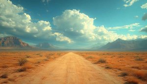 Desert Road Landscape Wallpaper 4K Mobile Background Scenic View