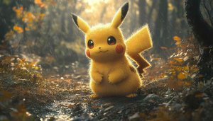 Cute Pikachu Pokemon Rainy Forest 4K Mobile Background Wallpaper