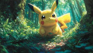Pikachu Pokemon Cute Forest Illustration 4K Desktop Mobile Wallpaper