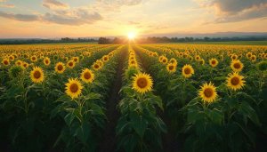 Sunflowers Field Sunset 4K Desktop Mobile Wallpaper Free Backgrounds