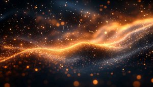 Sparkling Particles Galaxy Golden Wave 4K Desktop Wallpaper Background