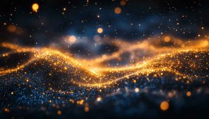 Sparkling Golden Wave Abstract Art 4K Desktop Wallpaper Background