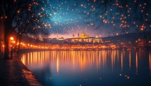 Prague Castle Night Lights 4K Desktop Mobile Wallpaper Free
