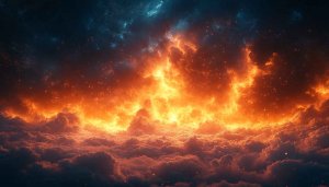 Fiery Clouds Abstract Art Wallpaper 4K Desktop Mobile Background