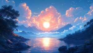 Serene Lake Sunrise 4K Desktop Wallpaper Background - Free Download