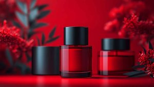 Luxury Perfume Bottle Red Aesthetic 4K Wallpaper for Desktop Mobile