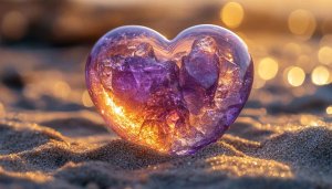 Crystal Heart Beach Sand Desktop Wallpaper Love Valentine's Day