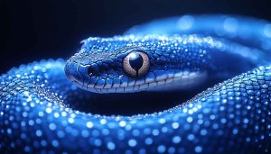 Azure Blue Snake 4K Wallpaper for Desktop and Mobile Background