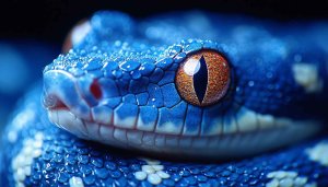 Blue Tree Python Snake 4K Mobile Wallpaper Exotic Pet Background