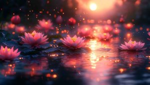 Pink Lotus Flower 4K Mobile Wallpaper Beautiful Pond Reflection