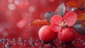 Red Plum Flower Water Droplets 4K Mobile Desktop Wallpaper