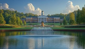 College Campus Lake Desktop Backgrounds | Free HD Mobile Wallpaper