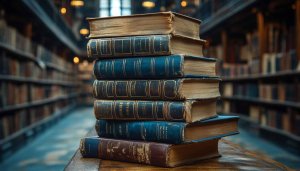 Old Books Stack 4K Desktop Background - Free Library Wallpaper
