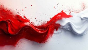 Free Red and White Abstract Paint Splash 4K Desktop Wallpaper