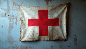 Distressed Red Cross Symbol HD Wallpaper for Mobile and Desktop
