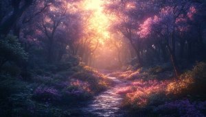 Enchanted Forest Path 4K Desktop Wallpaper Magical Landscape Background