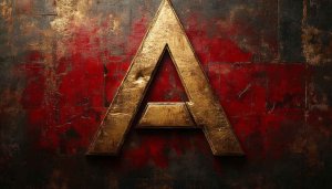Golden Letter A Metallic Texture Background Wallpaper for Desktop Mobile