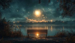 Bench Under Starry Night Sky 4K Desktop Background Wallpaper