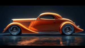 Orange Hot Rod Car 4K Desktop Wallpaper Free High Resolution