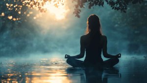 Zen Meditation Woman Silhouette 4K Desktop Background Mobile Wallpaper